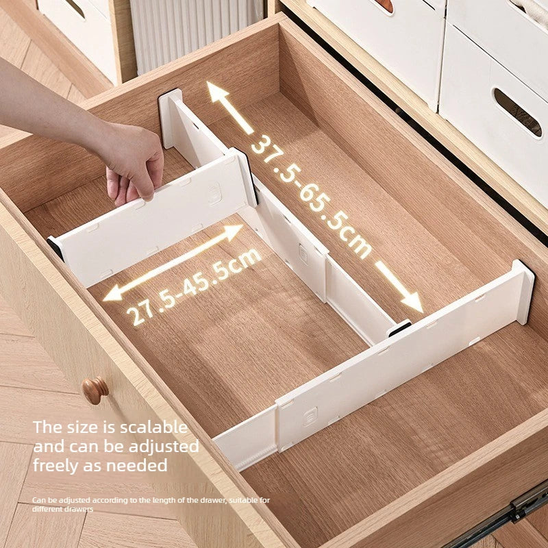 4/2Pcs Set Drawer Storage Partition Board Wardrobe Underwear Socks Cosmetic Sorting Storage Built in Drawer Board Scalable