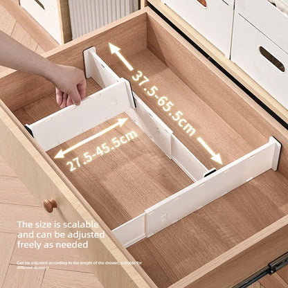 4/2Pcs Set Drawer Storage Partition Board Wardrobe Underwear Socks Cosmetic Sorting Storage Built in Drawer Board Scalable