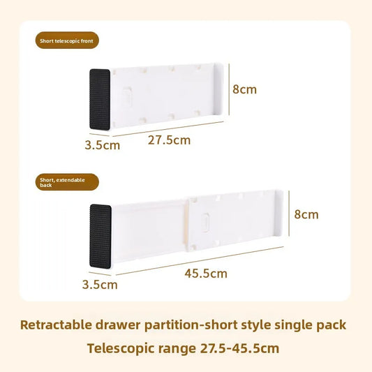 4/2Pcs Set Drawer Storage Partition Board Wardrobe Underwear Socks Cosmetic Sorting Storage Built in Drawer Board Scalable