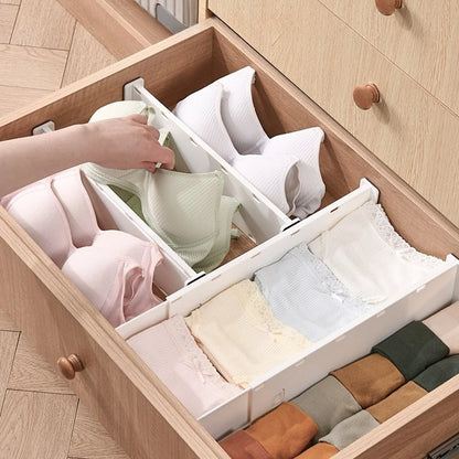 4/2Pcs Set Drawer Storage Partition Board Wardrobe Underwear Socks Cosmetic Sorting Storage Built in Drawer Board Scalable