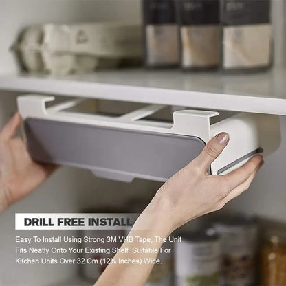 Home Kitchen Self-Adhesive Wall-Mounted Under-Shelf Spice Organizer Spice Bottle Storage Rack Kitchen Supplies Storage in Stock