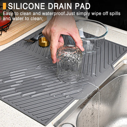 1PC Silicone Dish Drying Mat Pots Dish Drain Mat for Kitchen Tableware Non-Slip Mats Anti-Scald Coaster Kitchen Utensils