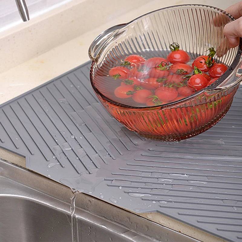 1PC Silicone Dish Drying Mat Pots Dish Drain Mat for Kitchen Tableware Non-Slip Mats Anti-Scald Coaster Kitchen Utensils