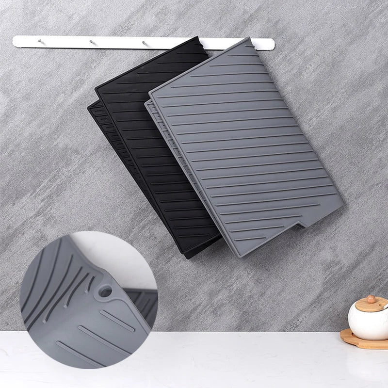 1PC Silicone Dish Drying Mat Pots Dish Drain Mat for Kitchen Tableware Non-Slip Mats Anti-Scald Coaster Kitchen Utensils