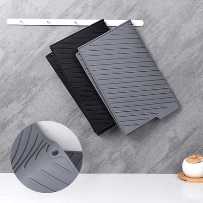 1PC Silicone Dish Drying Mat Pots Dish Drain Mat for Kitchen Tableware Non-Slip Mats Anti-Scald Coaster Kitchen Utensils