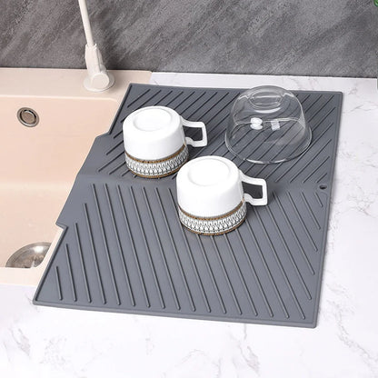 1PC Silicone Dish Drying Mat Pots Dish Drain Mat for Kitchen Tableware Non-Slip Mats Anti-Scald Coaster Kitchen Utensils